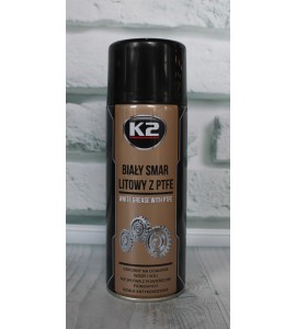 Засіб для мастила (білий літієвий) K2 PRO WHITE GREASE PTFE спрей 400ML W121